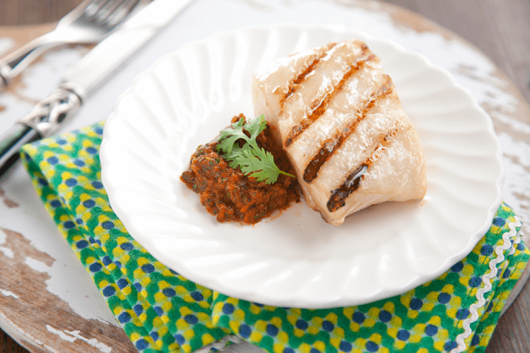 Grilled Halibut with Green Sauce Recipe