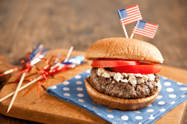 Red White and Blue Cheese Burger Recipe